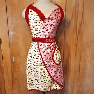 "Dip Me In Choclate & Call It Dessert" Cherry Wrap Halter Apron RN#128546